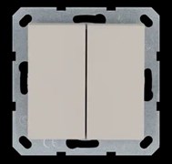 Jasmart Выключатель двухклавишный 10A 250V~ с накладкой, цвет Тауп G3023T