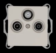 Jasmart Розетка TV+FM+SAT Φ9.5mm проходная с накладкой, цвет Тауп G6207T