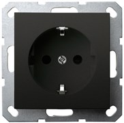 Jasmart G Черный матовый Розетка с/з со шторками 16A 250V~ G5501PB