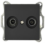 Jasmart G Черный матовый Розетка TV+FM оконечная G6204PB