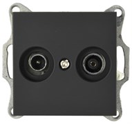 Jasmart G Черный матовый Розетка TV+FM проходная G6205PB