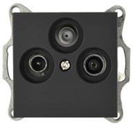 Jasmart G Черный матовый Розетка TV+FM+SAT оконечная G6206PB