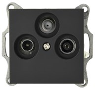 Jasmart G Черный матовый Розетка TV+FM+SAT проходная G6207PB