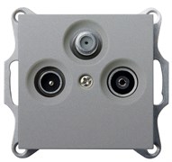 Jasmart G Алюминий Розетка TV+FM+SAT проходная G6207S