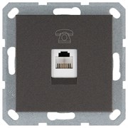 Jasmart Телефонная розетка RJ11 с накладкой, цвет Антрацит G6101B