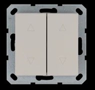 Jasmart Выключатель двухклавишный для штор 10A 250V~ с накладкой, цвет Тауп G3028T