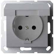 Jasmart G Алюминий Розетка с/з со шторками с крышкой 16A 250V~ G5505S