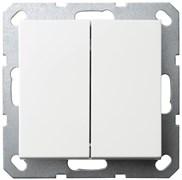 Jasmart G Белый глянцевый Выключатель 2-кл жалюзи, 10A 250V~ G3028W