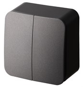 Jasmart FS Антрацит Выключатель 2-кл, накладного монтажа, 10AX 250V~ FS3023B