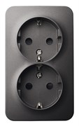 Jasmart FS Антрацит Розетка 2-ая со шт, накладного монтажа, 16AX 250V~ FS5504B