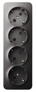Jasmart FS Антрацит Розетка 4-ая со шт, накладного монтажа, 16AX 250V~ FS5508B