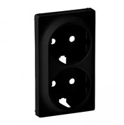 Legrand Valena LIFE. лицевая панель для двойной силовой розетки 2х2К+З, антрацит. 756952
