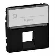 Legrand Valena Life Black лицевая панель для одиночных розеток телефонных/информационных с держателем маркировки, антрацит. 756472