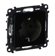 Legrand Valena Life Black Силовая розетка 2К+З 16А 250В с лицевой панелью. Безвинтовые зажимы, антрацит. 756321