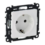 Legrand Valena Life белый розетка 1-ая с заземлением, с защитными шторками, безвинтововой зажим 753420