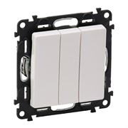 Legrand Valena Life белый выключатель 3-клавишный 10А 250В 752403