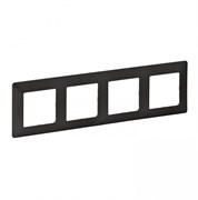 Legrand Valena Life Black рамка графит 4-постовая универсальная 754274