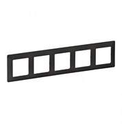 Legrand Valena Life Black рамка графит 5-постовая универсальная 754275
