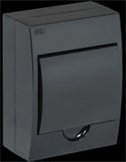 IEK KREPTA 3 Корпус пластиковый ЩРН-П-6 IP41 черный откр.монтаж MKP12-N-06-41-K02