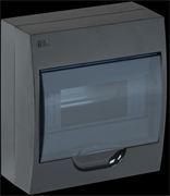 IEK KREPTA 3 Корпус пластиковый ЩРН-П-8 IP41 черный откр.монтаж MKP12-N-08-41-K02