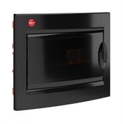 DKC Щиток встраиваемый с дверцей 12 мод.,IP41, черный, с клеммным блоком 63А RB12B4TBD