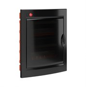 DKC Щиток встраиваемый с дверцей 24 мод.,IP41, черный, с клеммным блоком 63А RB24B4TBD