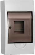 IEK GENERICA Корпус пластиковый ЩРН-П-4 черн. прозр. дверь IP41 MKP12-N-04-41-G