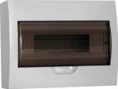 IEK GENERICA Корпус пластиковый ЩРН-П-12 черн. прозр. дверь IP41 MKP12-N-12-41-G