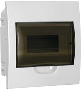 IEK GENERICA Корпус пластиковый ЩРВ-П-8 черн. прозр. дверь IP41 MKP12-V-08-41-G
