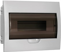 IEK GENERICA Корпус пластиковый ЩРВ-П-12 черн. прозр. дверь IP41 MKP12-V-12-41-G