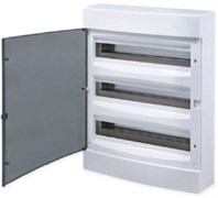 EKF Щит распределительный навесной "Unix" прозрачная дверь 3х18 модулей IP40 EKF PROxima ux-3x18-n