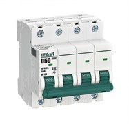 Dekraft Автоматический выключатель 4Р 50А х-ка D ВА-103 6кА 12390DEK