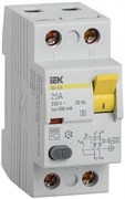 IEK KARAT Выключатель дифференциальный ВД1-63S 2Р 25А 300мА MDV12-2-025-300
