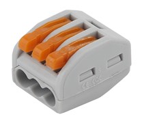 ЭРА NO-222-23 Клемма СМК, серия 413, с рычагом, 3 отверстия, 0.08-2.5мм2 (упак. 2 шт.) Б0033397