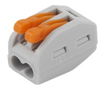 ЭРА NO-222-25 Клемма СМК, серия 412, с рычагом, 2 отверстия, 0.08-2.5мм2 (упак. 2 шт.) Б0033399