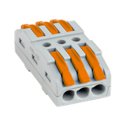 EKF PROxima Строительно-монтажная клемма СМК 222-423 проходная 3 полюса 0,08-4мм2 (25шт.) plc-smk-423