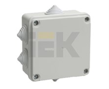 IEK Коробка КМ41233 распаячная для о/п 100х100х50мм IP44 (RAL7035, 6 гермовводов) UKO11-100-100-050-K41-44