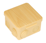 EKF PROxima Коробка распаячная КМР-030-031 с крышкой (80х80х50) 7 мембранных вводов светлое дерево IP54 plc-kmr-030-031-s