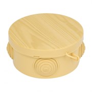 EKF PROxima Коробка распаячная КМР-040-039 с крышкой (85х40) 4 мембранных ввода светлое дерево IP54 plc-kmr-040-039-s