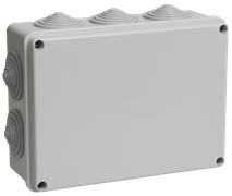 IEK Коробка КМ41244 распаячная для о/п 190х140х70 мм IP55 (RAL7035, 10 гермовводов) UKO11-190-140-070-K41-55