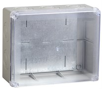 IEK Коробка КМ41346 распаячная для о/п 240х195х90 мм IP55 (RAL7035, монт. плата, кабельные вводы 5 шт) UKO10-240-195-090-K53-55