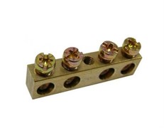 IEK Шина PEN земля-ноль 6х9мм 4/1 (4группы/креп по центр) YNN10-04-100