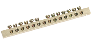 IEK Шина PEN земля-ноль 8х12мм 20/1 (20групп/креп по цент) YNN20-20-100