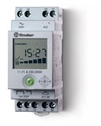 Finder Фотореле модульное с фотоэлементом 011.02; цифровое реле времени; монтаж на рейку 35мм; 1СO 16A + 1доп.выход (для 19.91); питание 230В АC; наст 119182300000