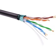 DKC Кабель витая пара кат. 5E экранированный F/UTP, 4 пары, светостабилизированный ПЭ, цвет внешней оболочки черный, катушка 305 м RN5EFUKPEBK