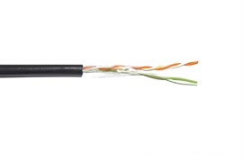 IEK ITK Кабель связи витая пара F/UTP, кат.5E 2х2х24AWG solid, LDPE, 500м, черный LC3-C5E02-339