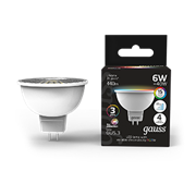 Gauss Лампа MR16 6W GU5.3 RGBW+димирование LED 101105406
