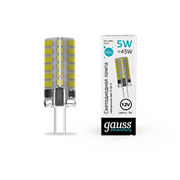 Gauss Лампа Elementary G4 12V 5W 400lm 4100K силикон LED 1/20/200 18725