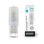 Gauss Лампа Elementary G9 AC220-240V 3W 240lm 4100K пластик LED 14923
