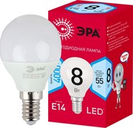 ЭРА Лампочка светодиодная RED LINE LED P45-8W-840-E14 R E14 8Вт шар нейтральный белый свет Б0052440